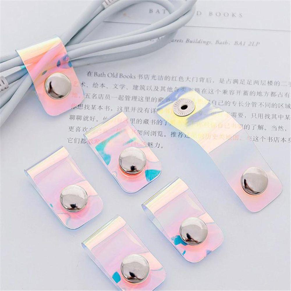 Solighter 3PCS Penggulung Kabel Earphone Portable Organizer Kancing Gesper