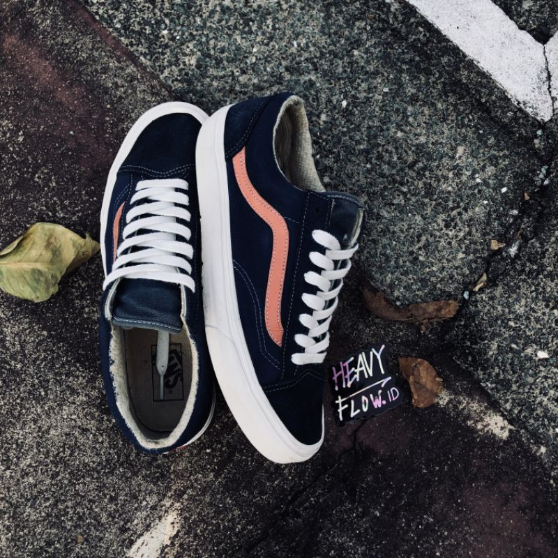 VANS STYLE 36 VINTAGE SUEDE SAILOR BLUE ORANGE SNEAKERS SECOND RESMI