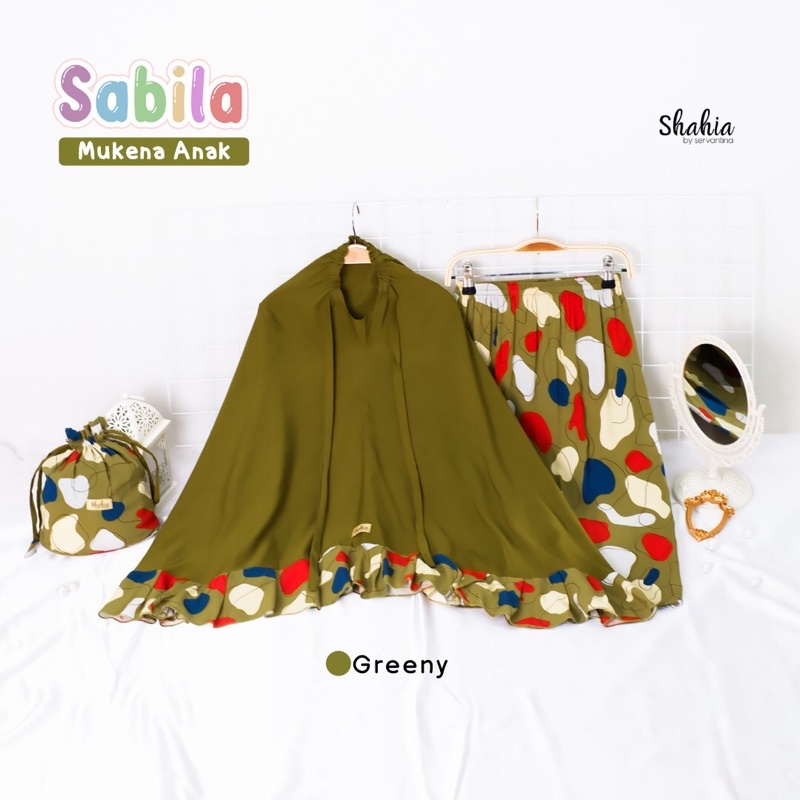 SHAHIA - Mukena Anak Sabila Prayer Set-Sabila Greeny