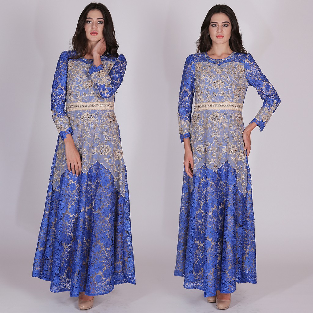 Bibiq Gamis Brokat Blue 27360