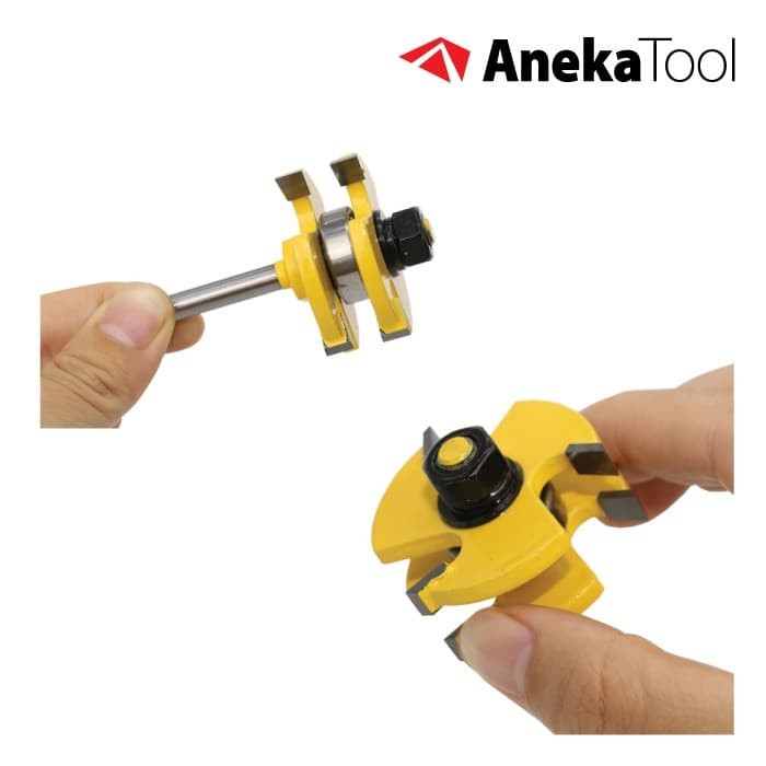 AnekaTool Mortise Mata Profil Sambung Kayu 2 Pcs Tounge &amp; Groove Router Bit