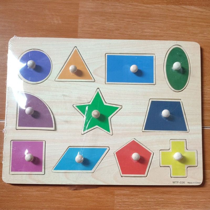 JIGSAW PUZZEL PUZZLE KAYU KNOB MAINAN EDUKASI EDUKATIF ANAK BAYI BALITA 1 TAHUN MURAH COD READY A1-Bentuk 036