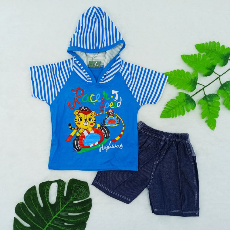 [Ss-4010] Pakaian Anak Laki-laki 0-6bulan, Setelan Baju Hoodie Anak, Baju Anak Topi