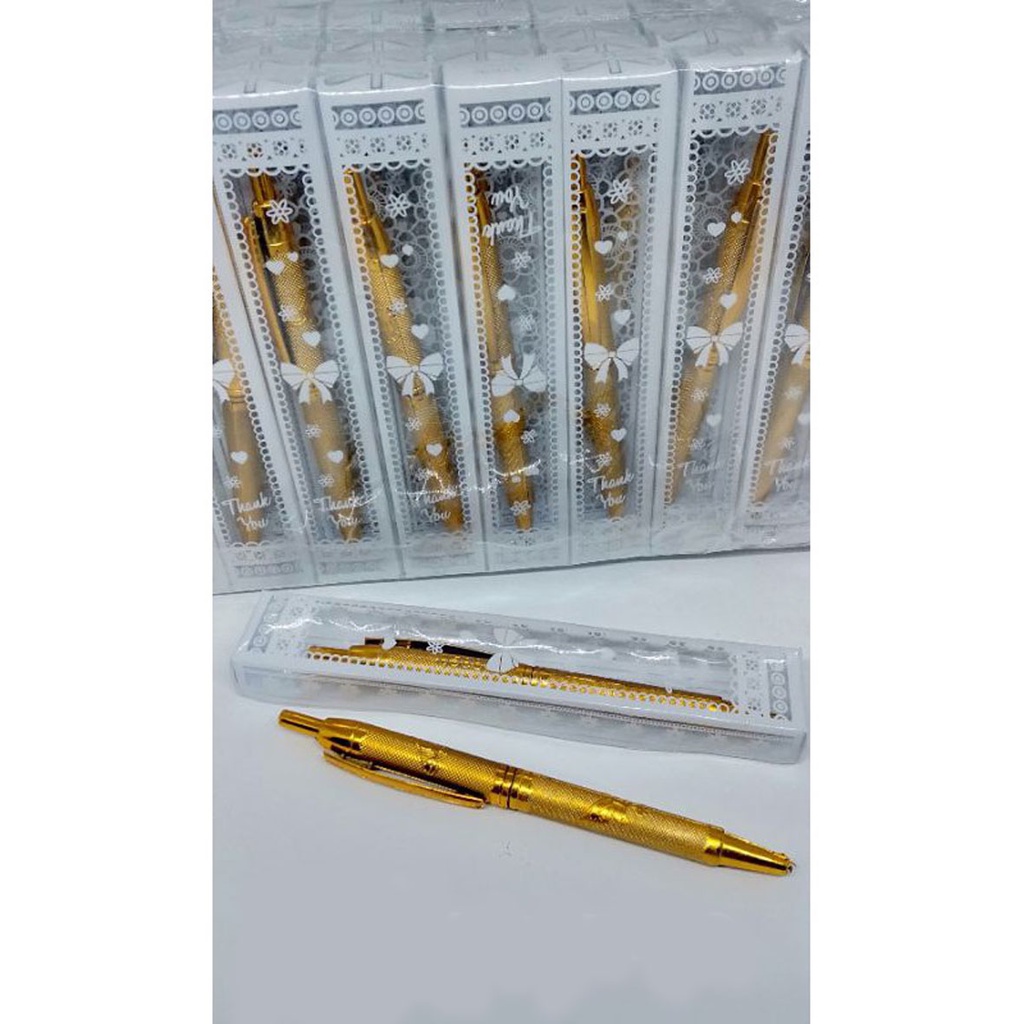 SOUVENIR PULPEN EMAS KEMASAN MIKA