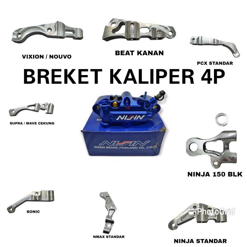 BRACKET PANGKON KALIPER MONOBLOK 4 PISTON BEAT, SCOOPY, VARIO, MIO