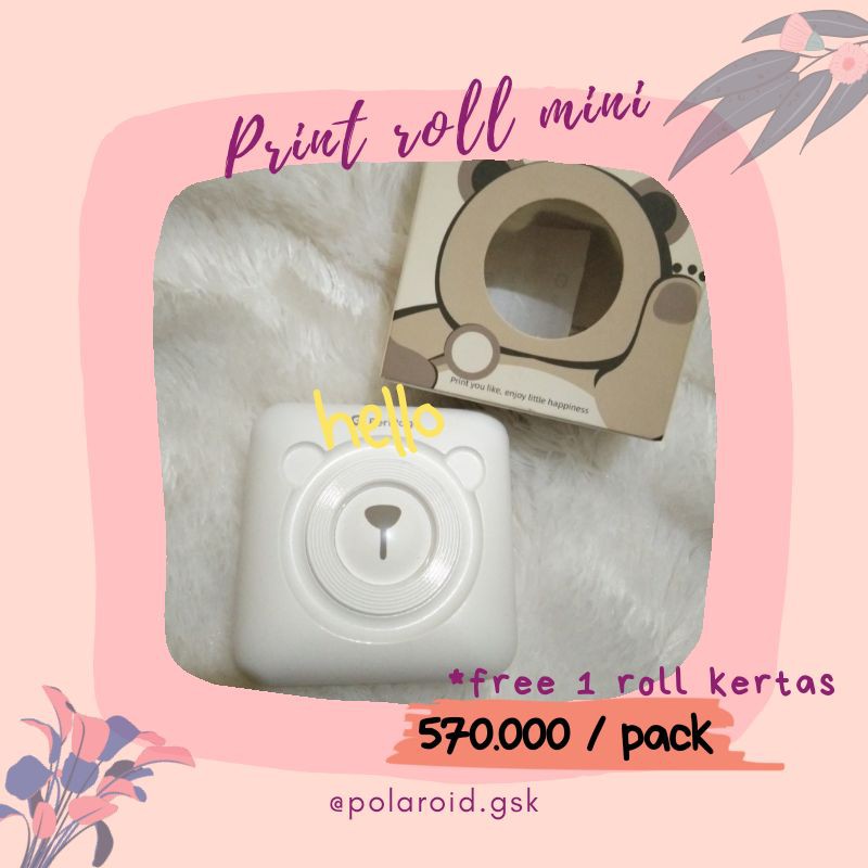 print roll mini thermal printer portabel tanpa tinta