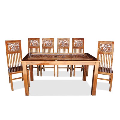 Meja Makan Jati Jepara MINIMALIS BONSAI BALERO + 6 Kursi