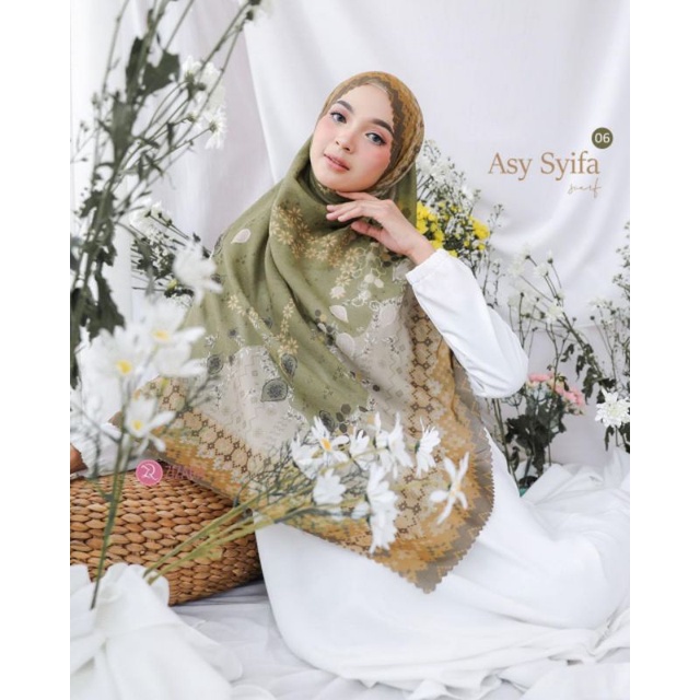 Asy Syifa Scarf Zizara Segiempat Voal Jumbo Motif Abstrak