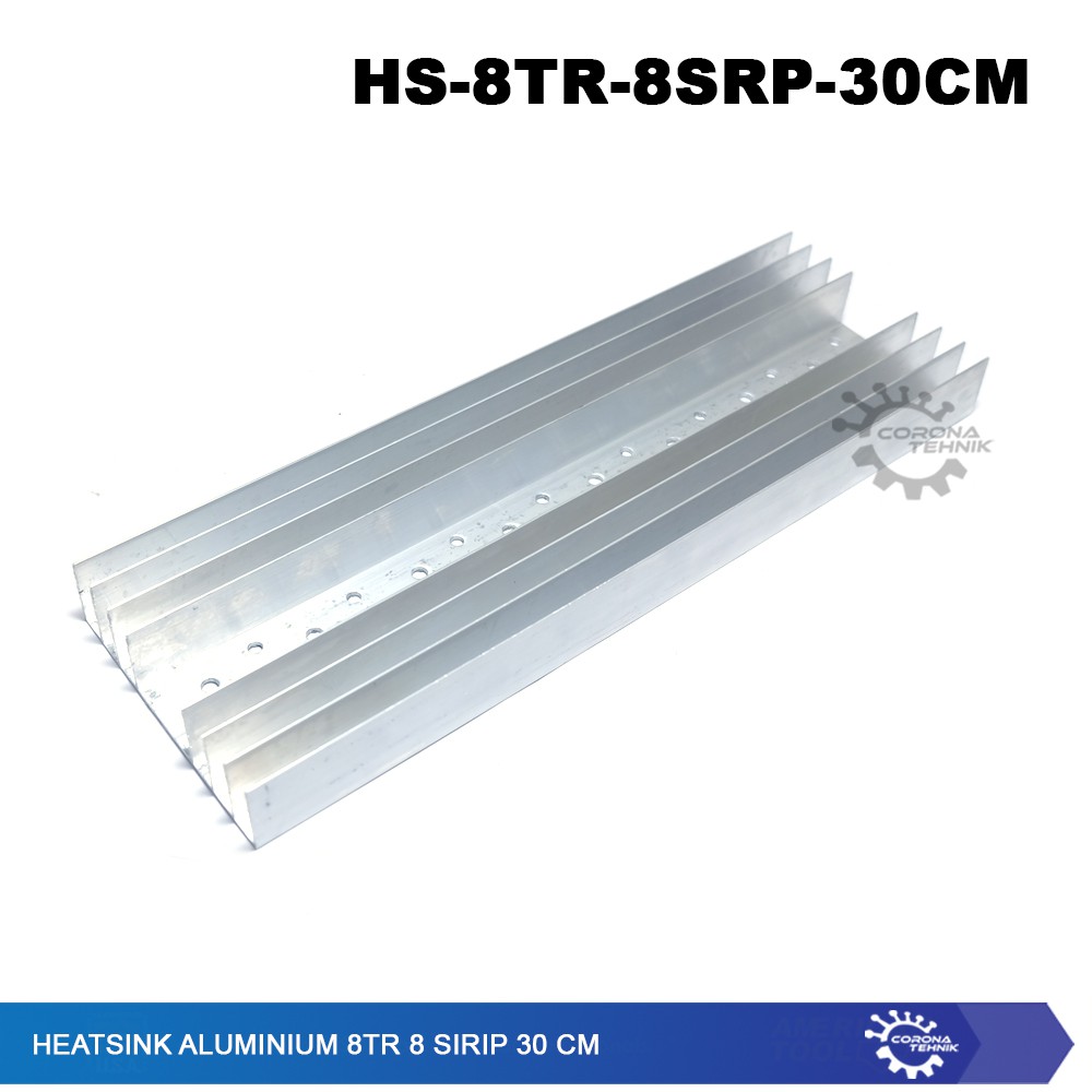 Heatsink 8TR Lubang - 8 Sirip - 30 cm Alumunium