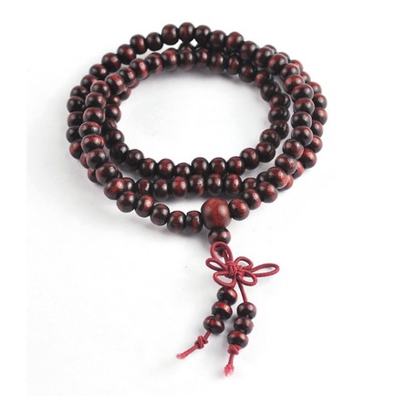 Gelang 108 Manik-Manik Kayu Cendana Alami Ukuran 6mm Untuk Meditasi Buddha