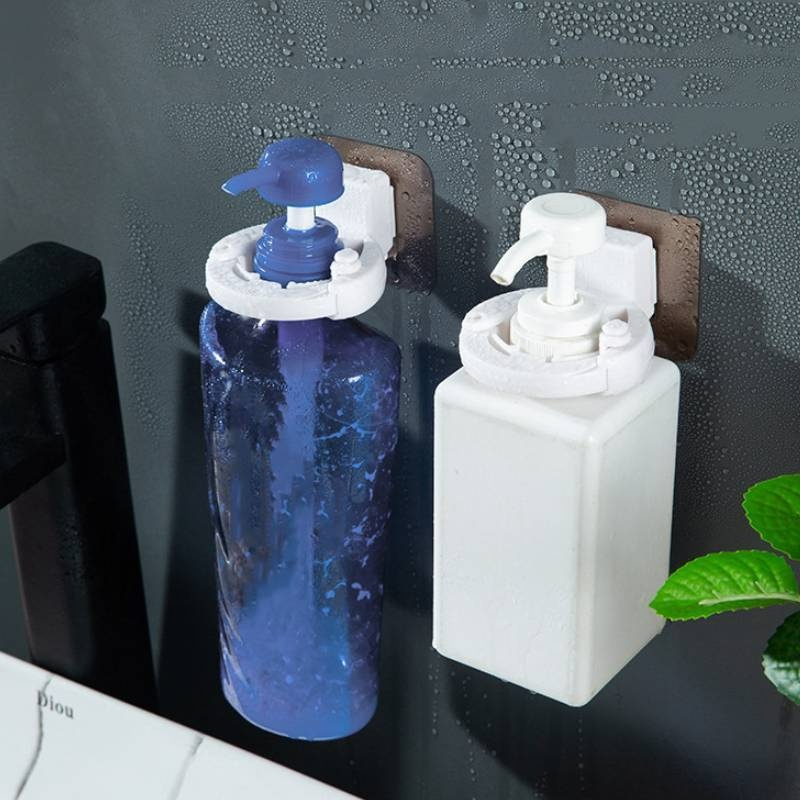 Rak Gantung Dinding Holder Botol Sampo / Hand Sanitizer Dengan Perekat Untuk Dapur / Kamar Mandi