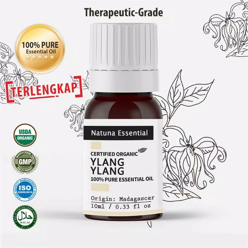 Natuna Ylang Ylang Essential Oil Minyak Essensial Atsiri Aroma Terapi EO Diffuser Difuser Humidifier