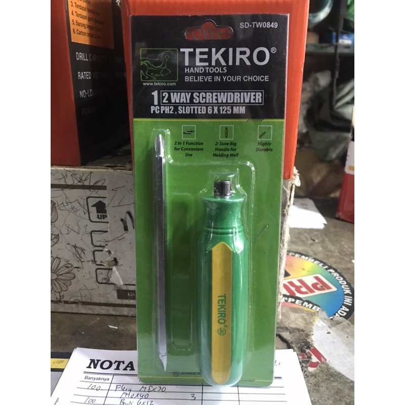 OBENG BULAK BALIK 2 ARAH TEKIRO 2 WAY SCREWDRIVER 6x125mm