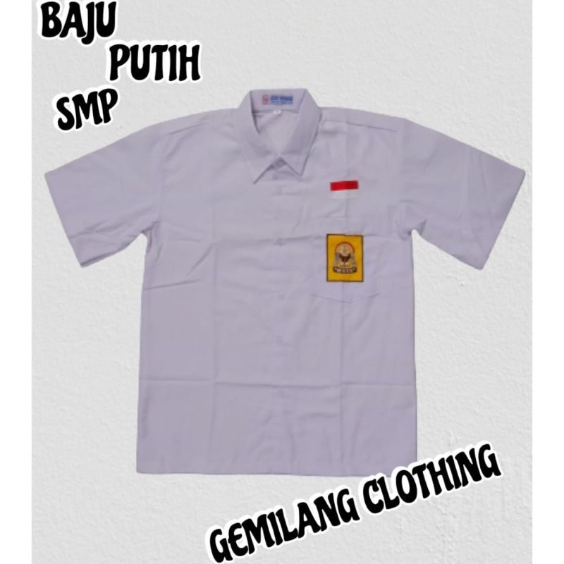 BAJU PUTIH PENDEK SMP // SERAGAM SEKOLAH LAKI-LAKI KELAS 1 SAMPAI 3 SMP // Gemilang clothing