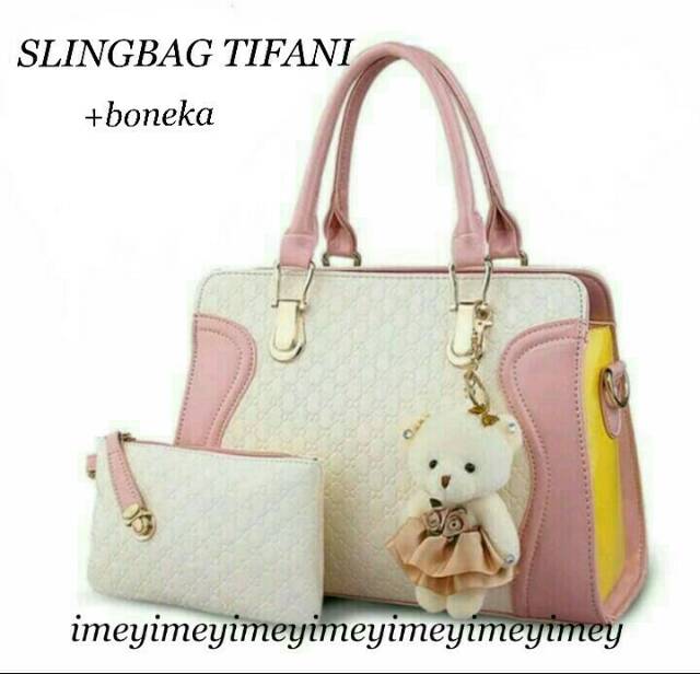 CUCI GUDANG!! Tas Fashion wanita tifani 2in1 free boneka