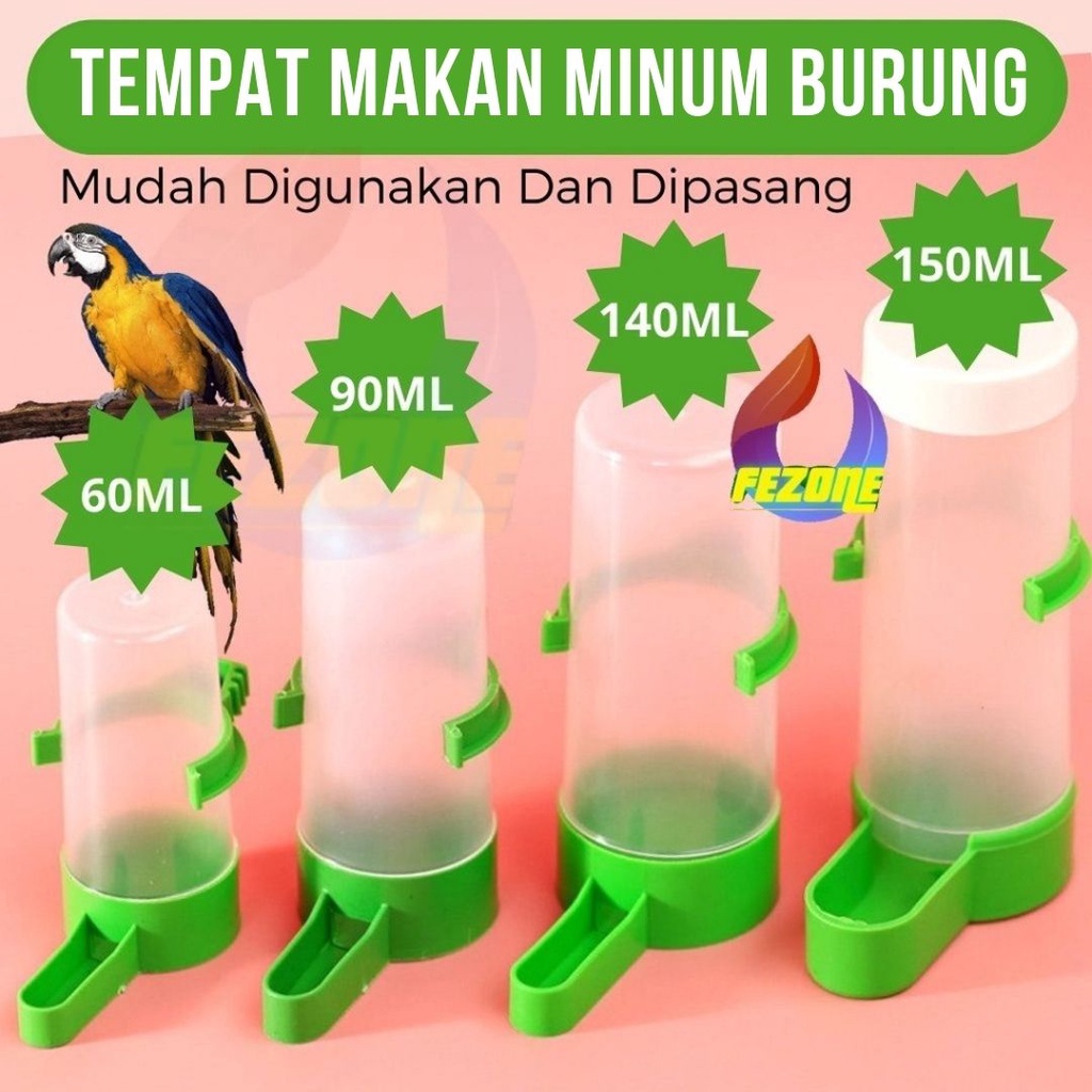 Tempat Makan Minum Burung Beo Kenari 4 Ukuran Harga Per Pcs Dispenser Hewan Otomatis Pemasangan Mudah Bahan Lebih Tebal Harga Murah FEZONE