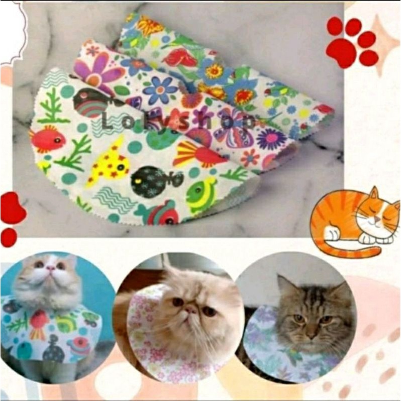 Pet Collar (Bahan Kain) Pelindung Leher Anjing Kucing 20CM