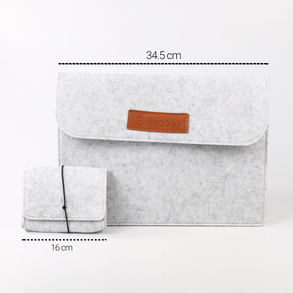 Sleeve Case Laptop Macbook 12 Inch with Pouch - AK01 - OMIPIXLR Light Gray