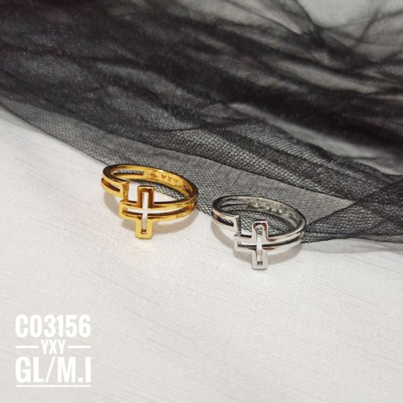 Cincin Yaxiya Salib Polos Gold C03156