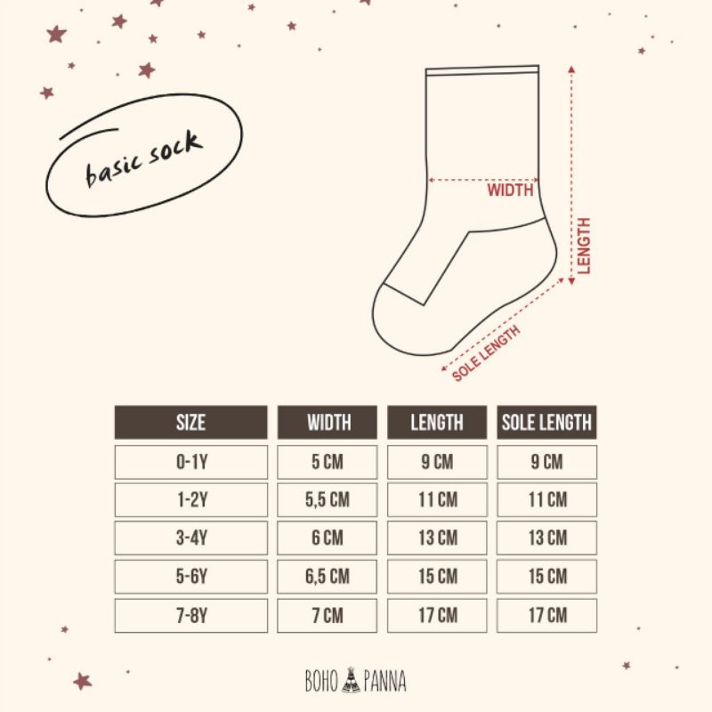 BOHOPANNA - BASIC SOCK BOHOPANNA - KAOS KAKI BAYI - KAOS KAKI ANAK