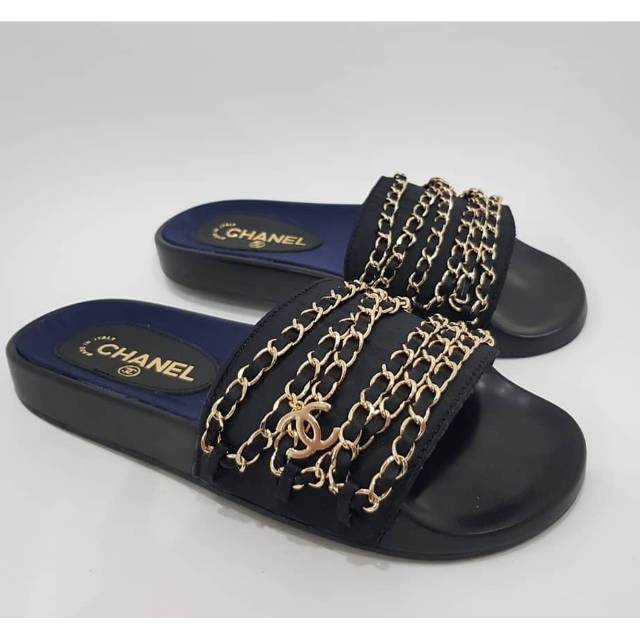  Sandal  Chanel Premium BNIB Made In ITALY Sandal  Wanita 