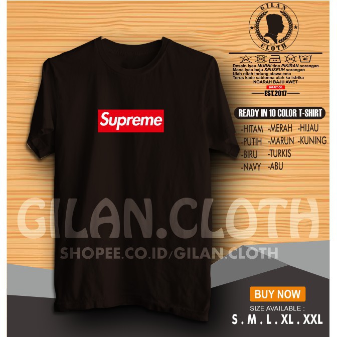original corner concept BAJU KAOS DISTRO SUPREME LOGO - GILAN CLOTH original corner concept -jhahis
