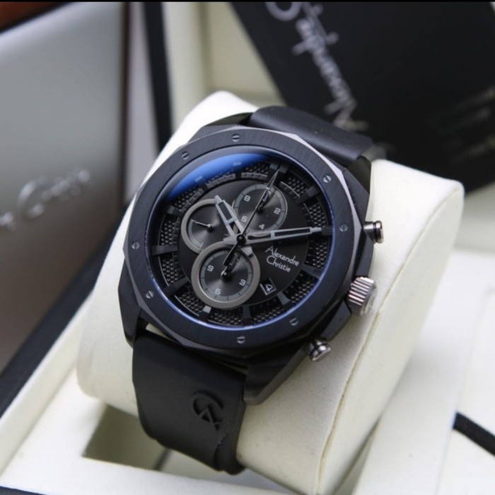 Jam Tangan Alexandre Christie AC 6611 / AC6611 Full Black Original