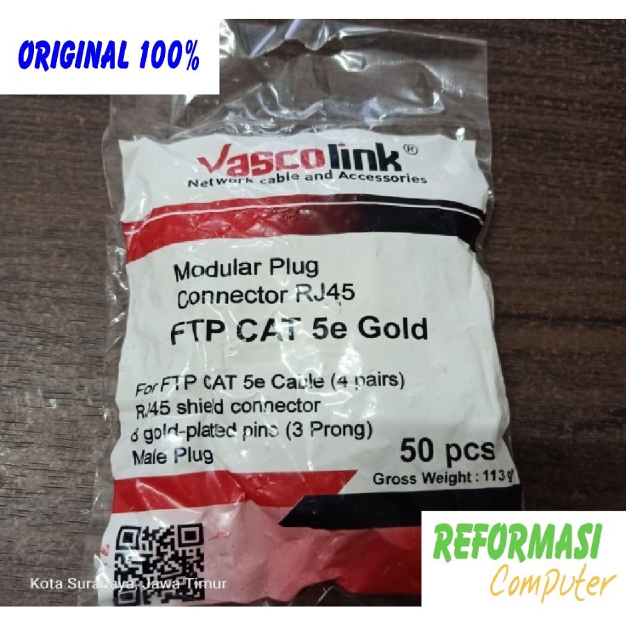 Konektor RJ45 Vascolink RJ45 FTP Cat 5 Gold Modular Plug