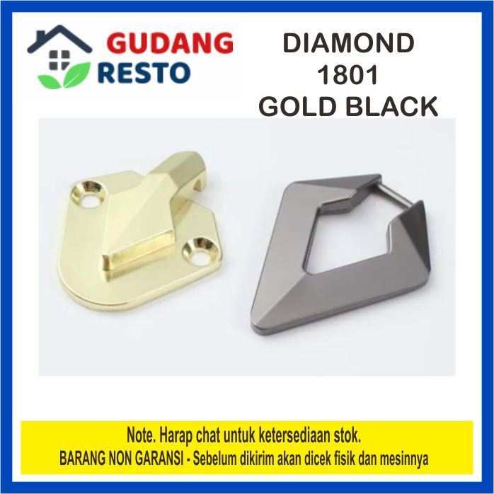 HANDLE LACI LEMARI PINTU KNOB KNOP TARIKAN PULL DIAMOND GOLD BLACK