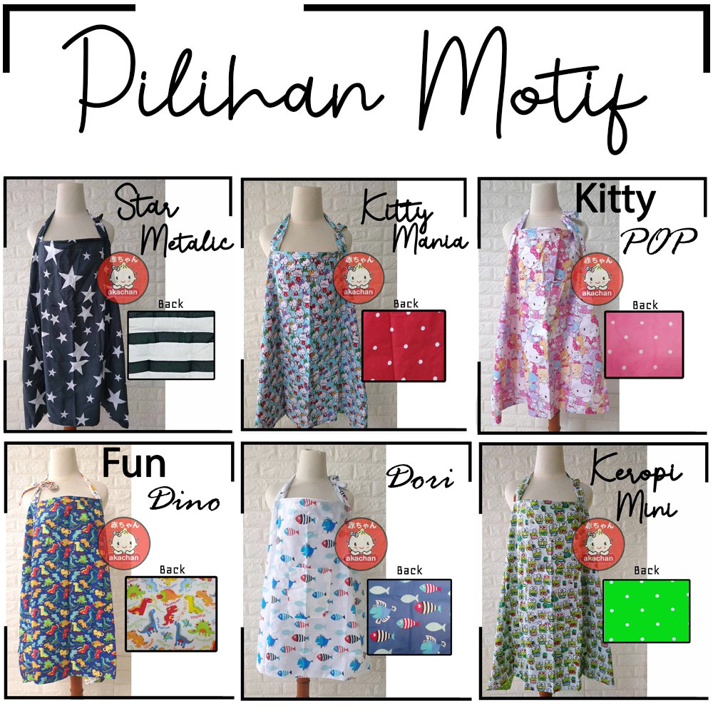 APRON Menyusui JUMBO 2 LAPIS Nursing Wrap Cover Bolak Balik Apron Celemek akachan Ibu Bayi Motif Tutup