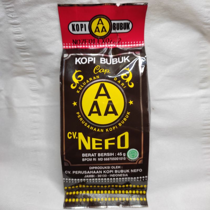 

Kopi Hitam Bubuk Cap AAA Asli Jambi 100% Kopi Asli 45g