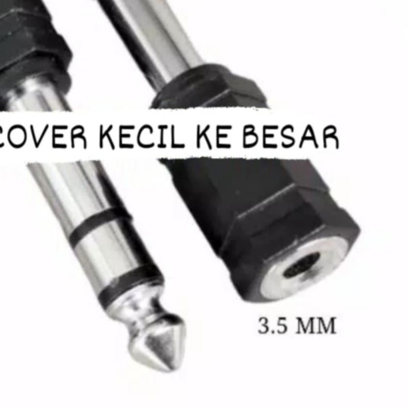 CONVERTER AUDIO 3.5MM AUX TO 6.5MM STEREO PVC | JACK COVER KECIL KE BESAR | TETTA SHOP