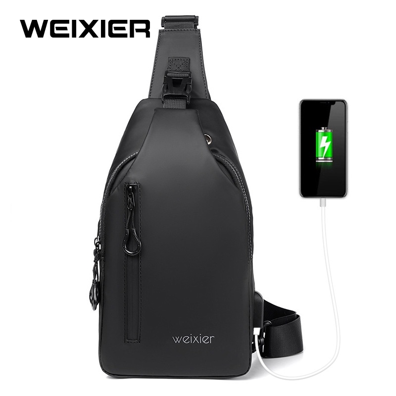 WEIXIER XB301 Tas Selempang Pria Shoulder Bag USB Port Anti Air WK-SBY