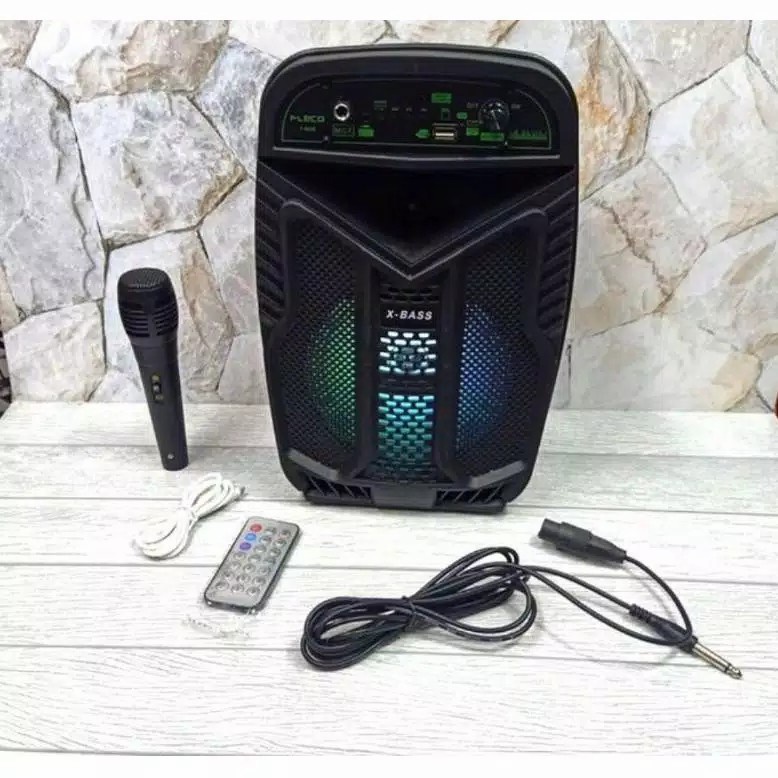 COD SPEAKER BLUETOOTH FLECO 6'5 INCH F-6606 LED BONUS  MIC KARAOKE X-BASS//SPEAKER SALON AKTIF X-BASS//SPEAKER KARAOKE//SPEAKER FLECO X-BASS