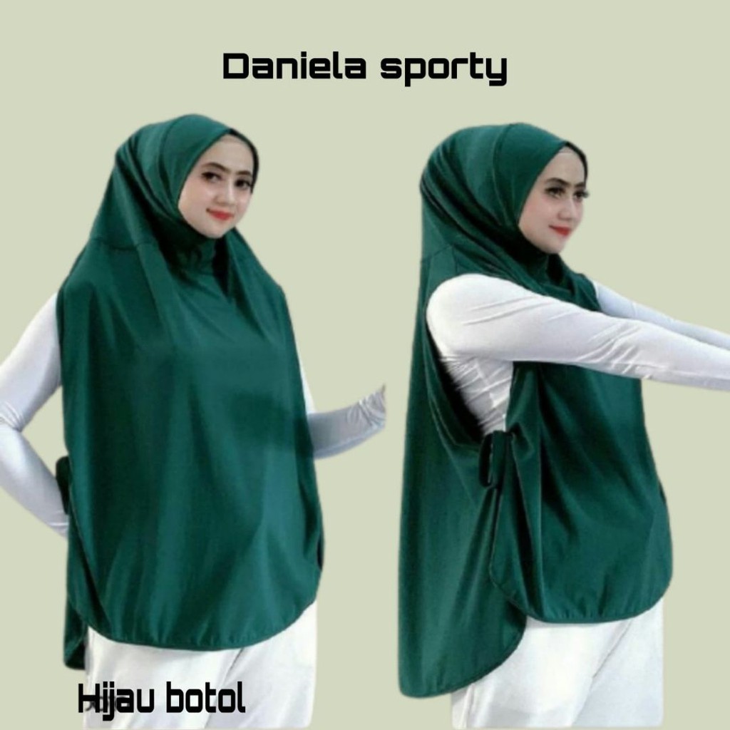 Khimar Hijab Jilbab Syari Kerudung Instan  DANIELA Sporty Jersey Premium