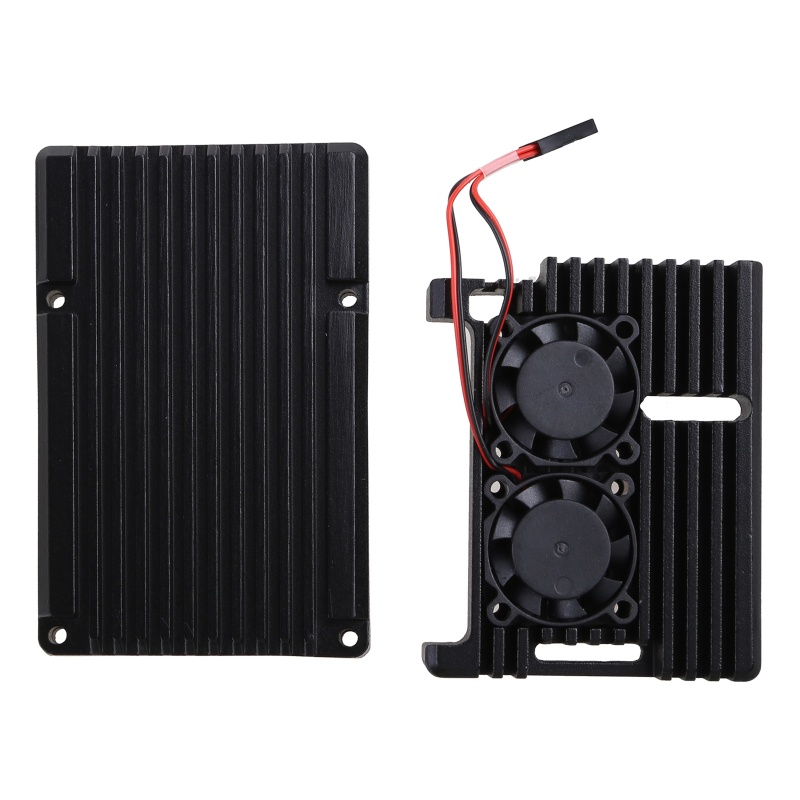 Btsg Raspberry Pi 4model B Dual Fans Metal Untuk Penggemar Kontrol Kecepatan Shell Radiator Penghilang Panas Cepat Dengan Coolin Mini