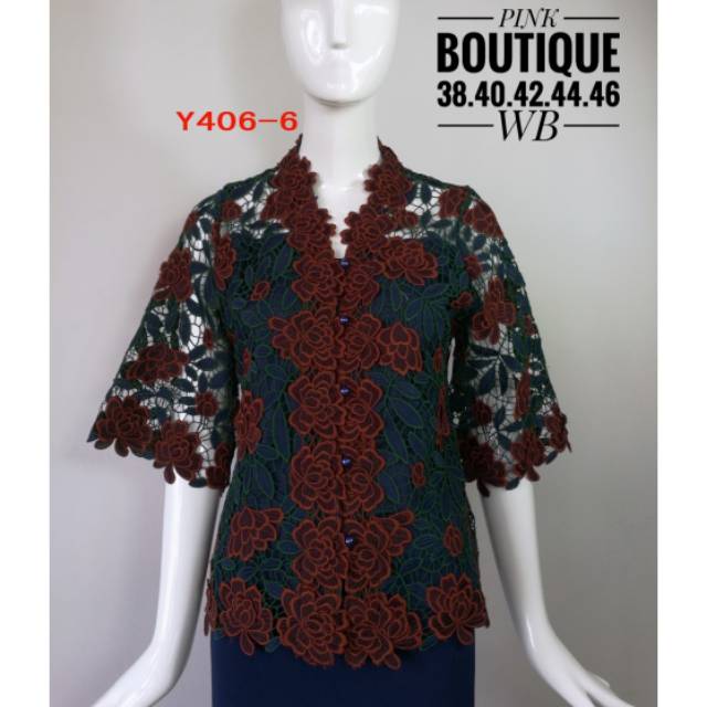 Ready stock pink boutique full brokat super limited edition