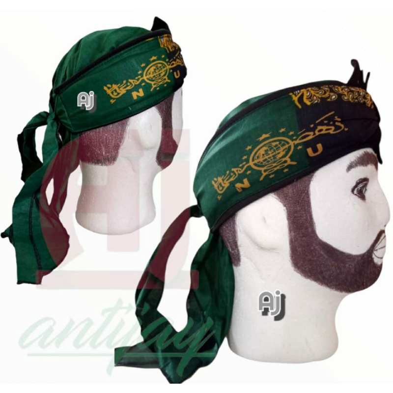 blangkon udeng iket peci sablon nu nahdatul ulama hijau batik praktis totopong sunda jawa muslim