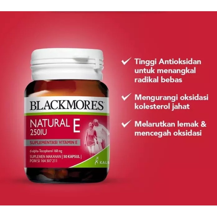 BLACKMORES NATURAL E 250IU ISI 50 KAPSUL / VITAMIN E 250IU