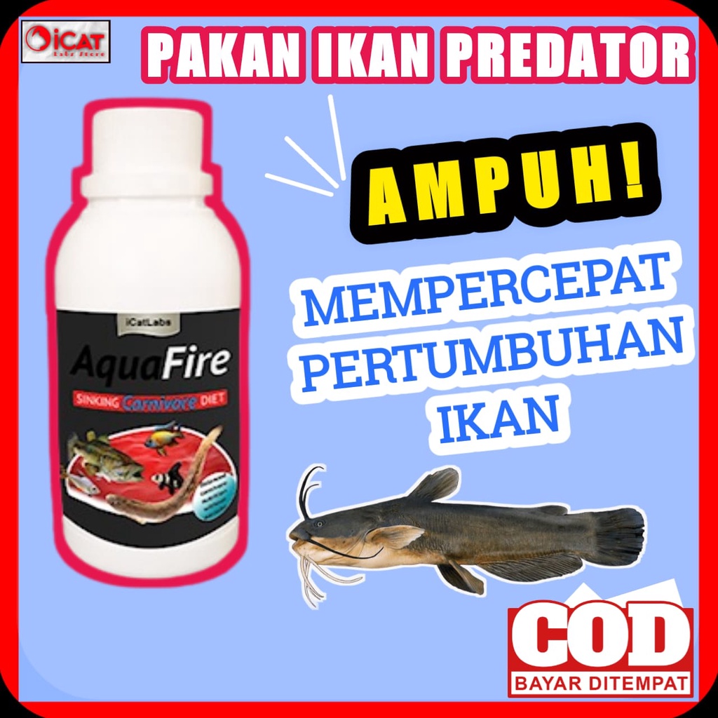 AQUAFIRE PAKAN IKAN PREDATOR IKAN PALMAS IKAN CHICLID IKAN HIAS PREDATOR IKAN PEACOCK BASS