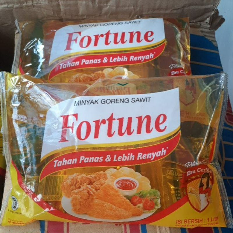 

minyak goreng fortune 1liter bantal /minyak goreng botol 1liter