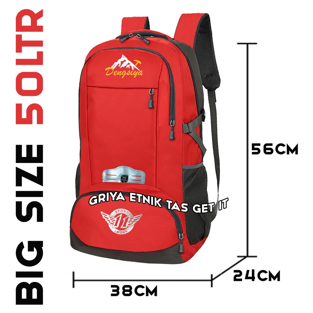 Keril Gunung 60Liter Ransel Jumbo Hiking Camping Carrier 60 Liter