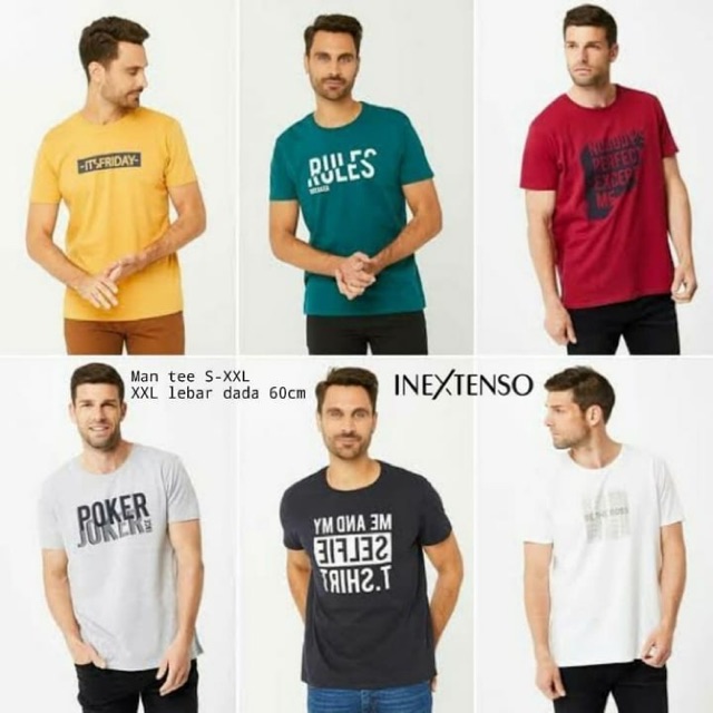 Kaos Cowok Dewasa Inextenso Men Tshirt Original Branded