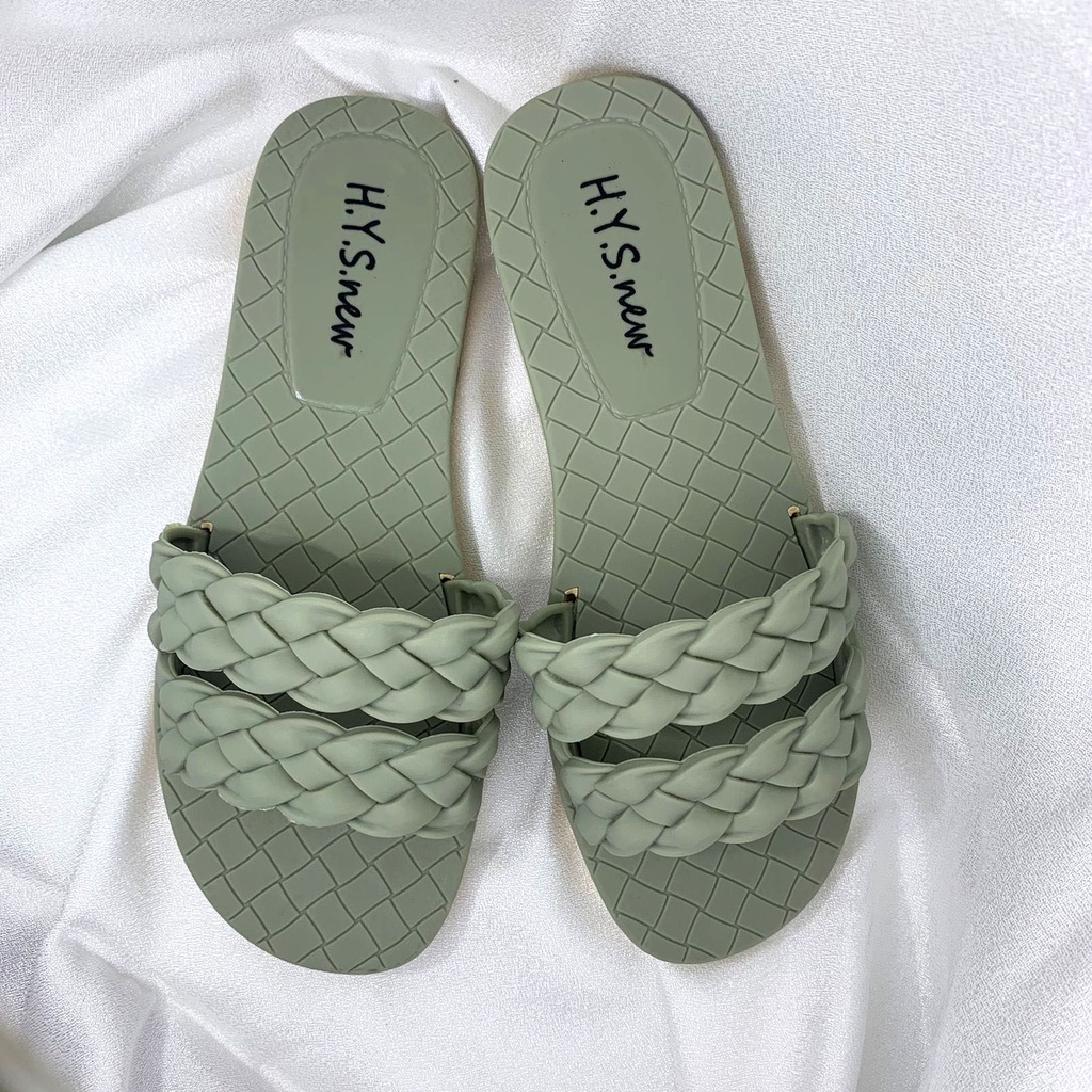 Sandal Wanita Terbaru 2022/Sendal Selop Anyam Jelly HYS New 2123/Teplek Karet Import