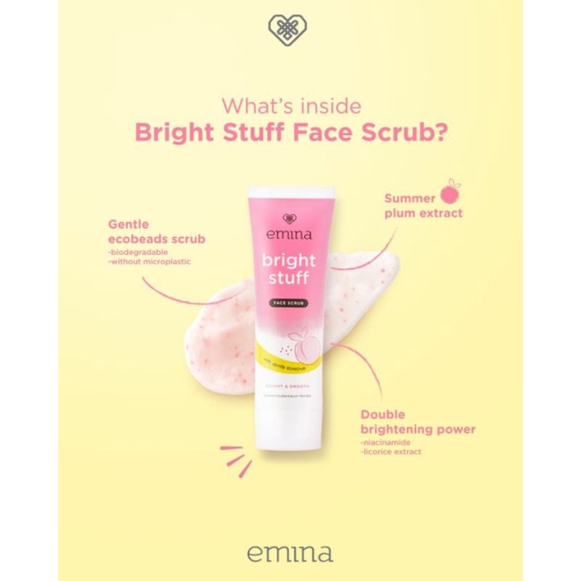 Emina Bright Stuff Face Scrub 50ml | Scrub Wajah RUMAH CANTIK