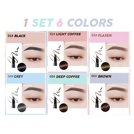 LAMEILA 838 1 SET 6 PCS Alis Eyebrow Geometry Colors Double Heads Eyebrows CJR