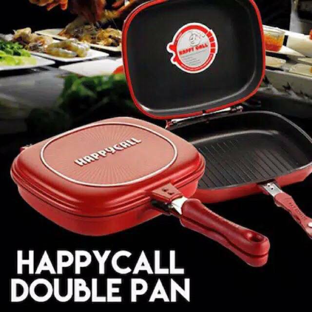 ((ONGKIR 2KG)) happy call double pan asli jumbo uk 33cm permukaan kulit jeruk