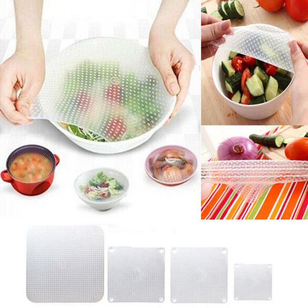 Silicone Stretch Fresh Food Cling Film Protection / Silikon Pelindung Makanan