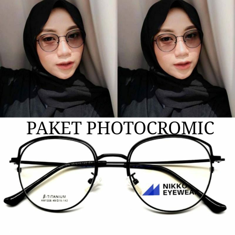 Paket Photocromic Kacamata 1308, Kacamata Gratis Lensa Photocromic, Kacamata Anti Uv