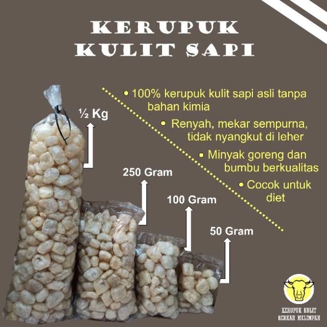 

KERUPUK KULIT SAPI / DOROKDOK 50g, 100g, 250g VARIAN ASIN GURIH